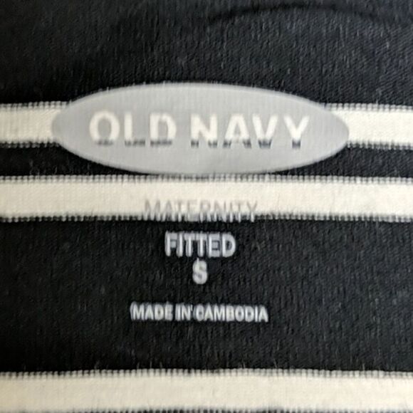 Old Navy Maternity Dress Women Small Stripes Midi Length Black & White S **NEW** - Picture 4 of 7